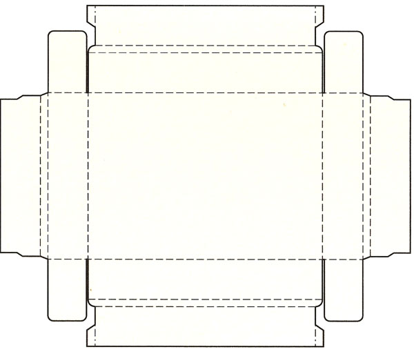 盘式组装加壁厚结构纸盒展开图